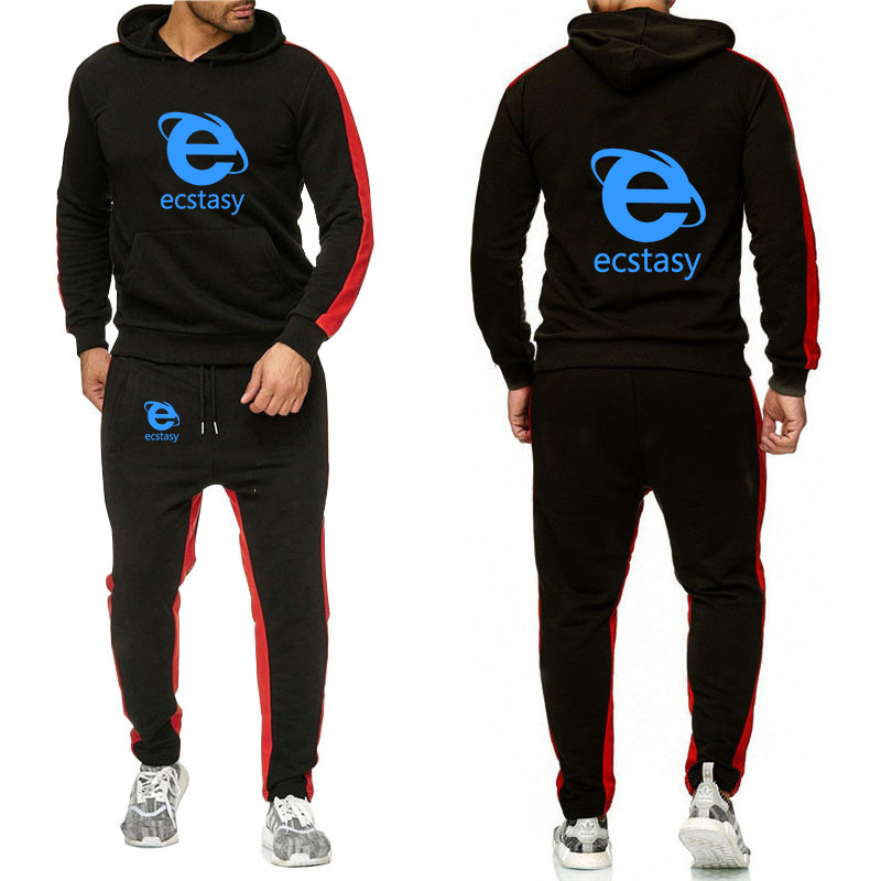 Streetwear Brand With Eye - طقم هوديز وبنطلون رجالي بتصميم شعار