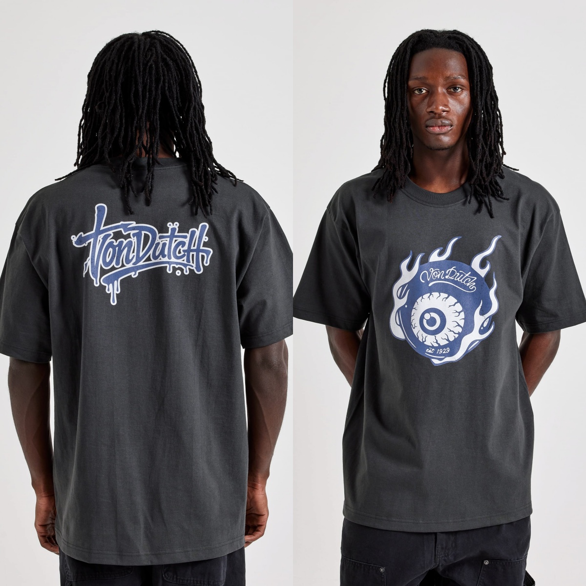 Streetwear Brand With Eye - تي شيرت قطني بطبعة جرافيك من