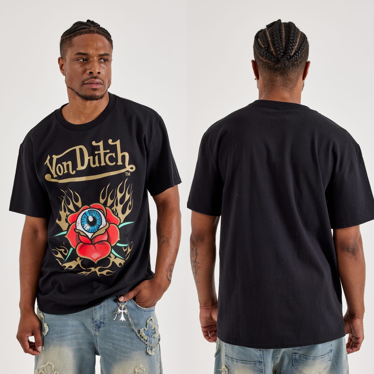 Streetwear Brand With Eye - تي شيرت روز آيز فون موتورسايكل