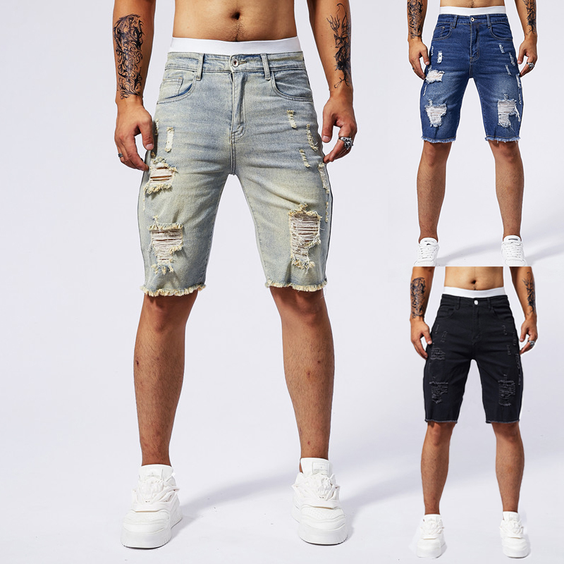 2025 صيف جديد الرجال ممزق الدي - مراجعة Streetwear Brand Fashion وسعره