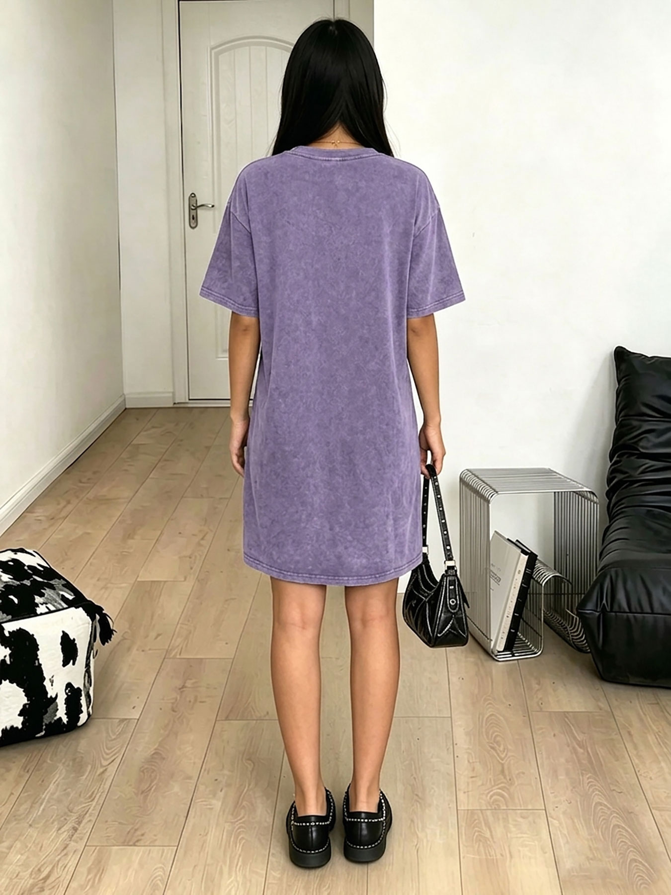 فستان تي شيرت نسائي مغسول بتصم - مراجعة Streetwear Brand With Eye وسعره